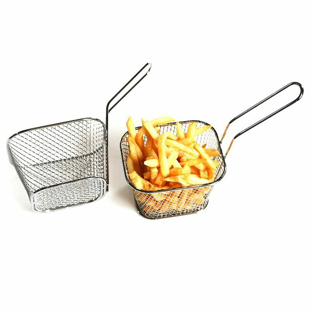 Stegenet rund kurv si frites mini kurv stege hjemmekøkken stegt mad tilberedning værktøj