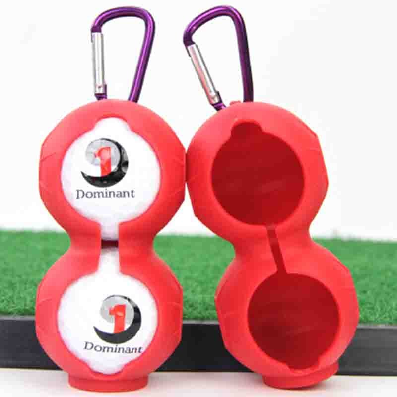 Golf silicone ball cover 2 pieces of golf accessories golf silicone protective cover can be hung on the belt: Red