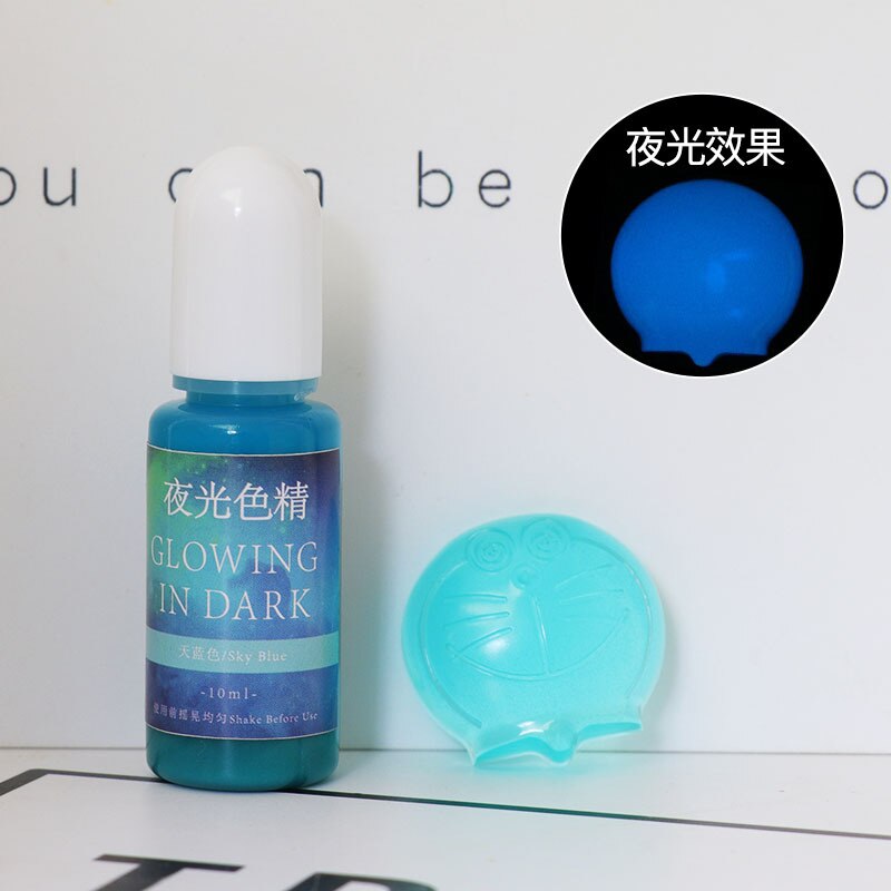 10 farver epoxy uv harpiks farvestof farve pigment glødende i mørk ab krystal lim håndlavet gør-det-selv materiale pigment til smykker ma: 16