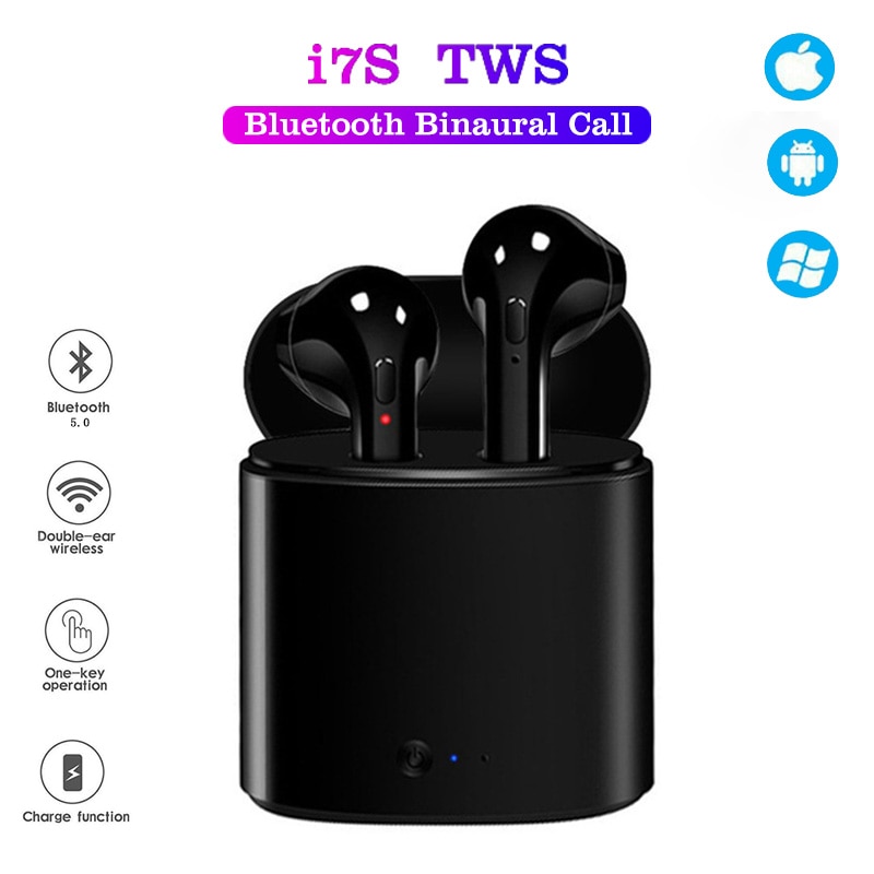 i7s TWS Wireless Earphone Bluetooth 5.0 Stereo Headphones In-Ear Sports Handsfree Earbud With Mic Charging Pod For iPhone Xiaomi