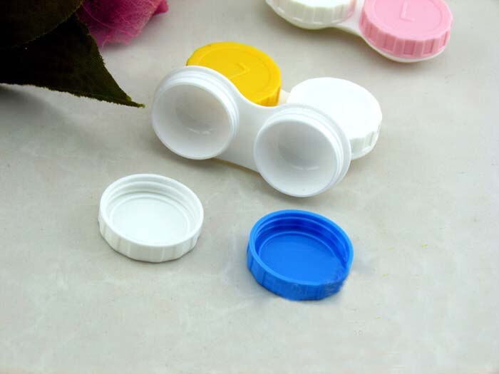 20 Stks/partij Eenvoudige Contact Lens Case Box Eyewear Accessoires Leuke Reizen Box Container Voor Lenzen Willekeurige Kleur