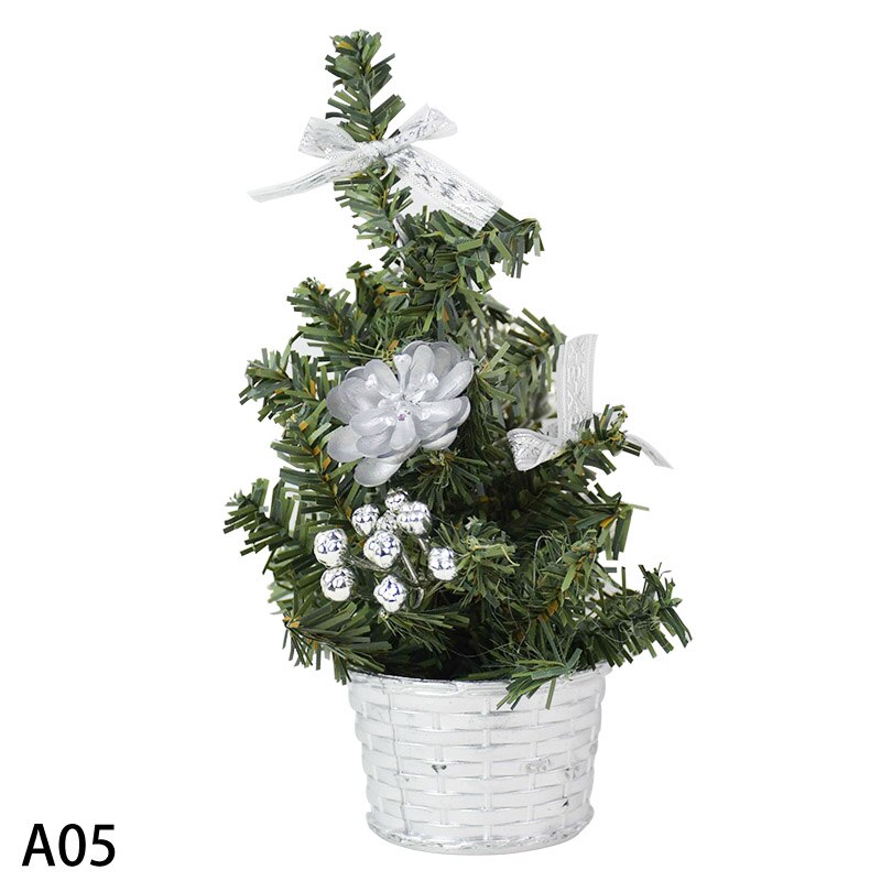 1 pièces Mini arbres de noël artificiels ornements petit pin placé dans la décoration de bureau décoration de noël décor à la maison: A05