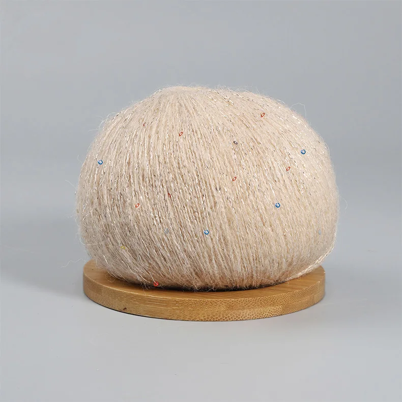 50 g Spitzen-Mohairgarn mit Pailletten, Häkel-Strickgarn mit Lurex, modische Baby-weiche Pullover-Schal-Nadelgarn mit Schlaufen: MULTI