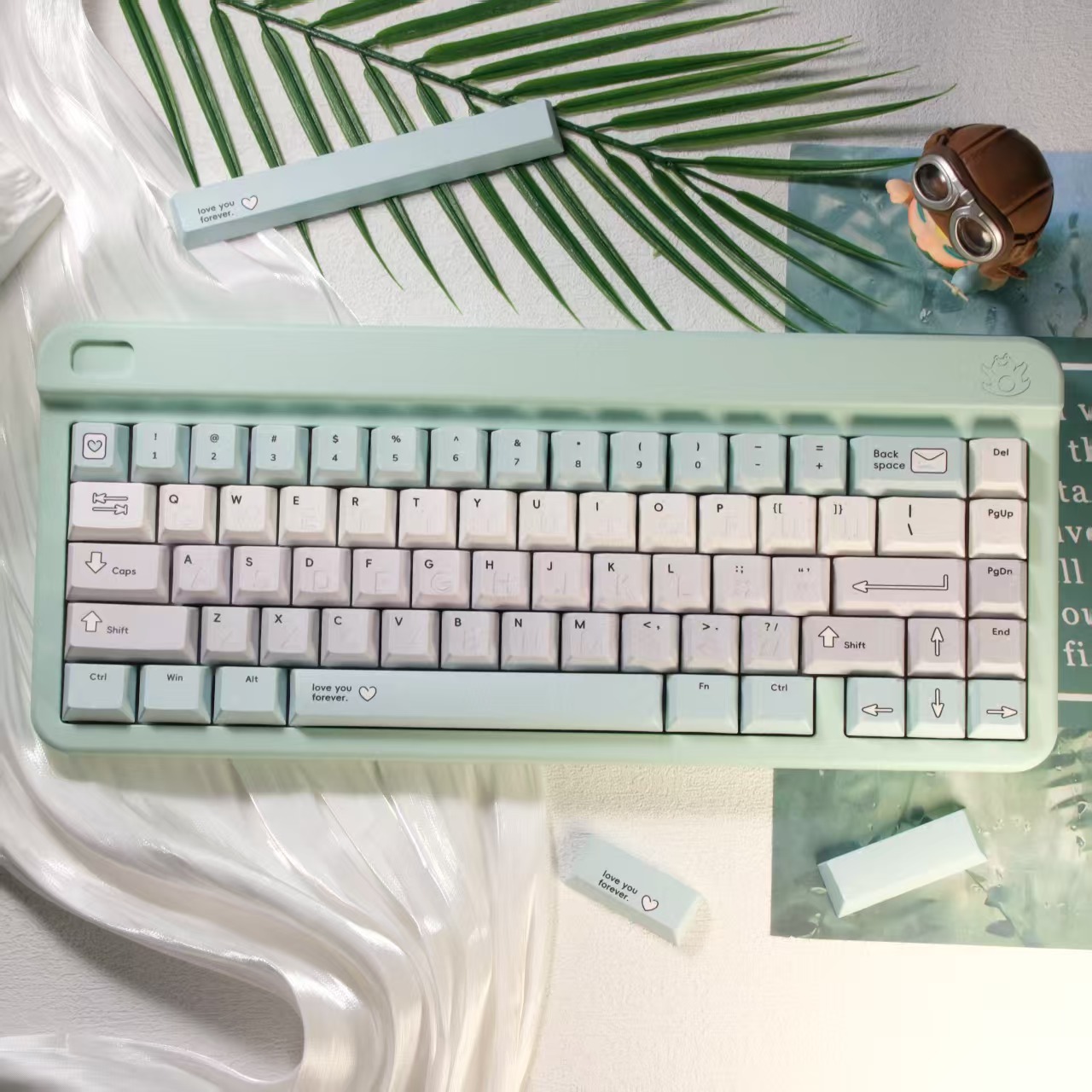 Tapa de teclado con letras de amor, 146 teclas, adecuada para teclado mecánico, Material duradero resistente al desgaste PBT, altura Original