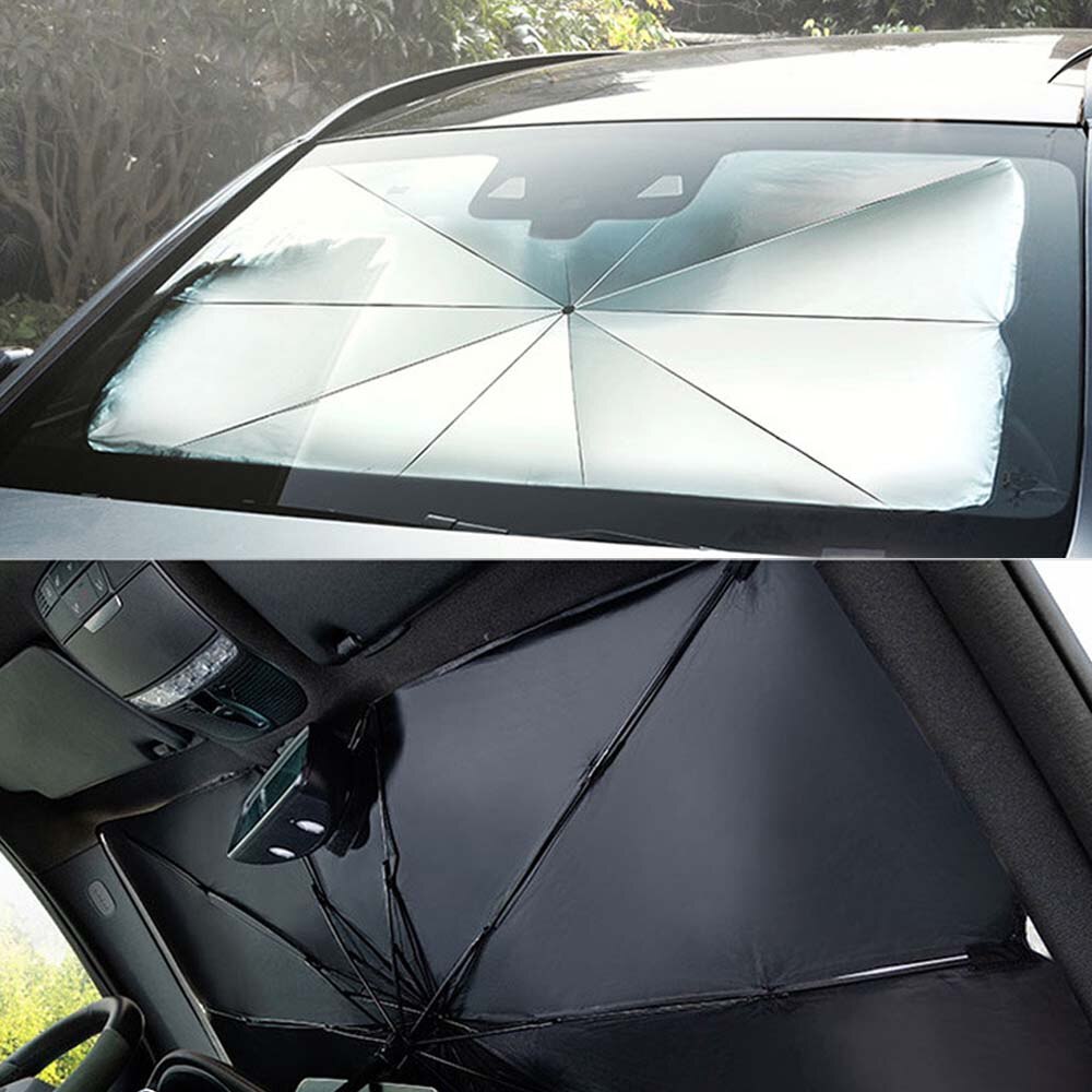 Opvouwbare Auto Sunshaed Paraplu Voorruit Cover Visor Zonnebrandcrème Anti-Uv Reflecterende Universele Auto Accessoires