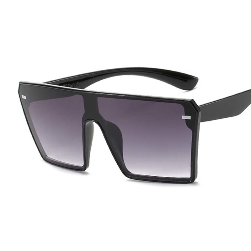 Stora fyrkantiga solglasögon för kvinnor, märke, stora bågar, solglasögon för kvinnor, ett stycke, utomhus, gradient, oculos de sol: Grå
