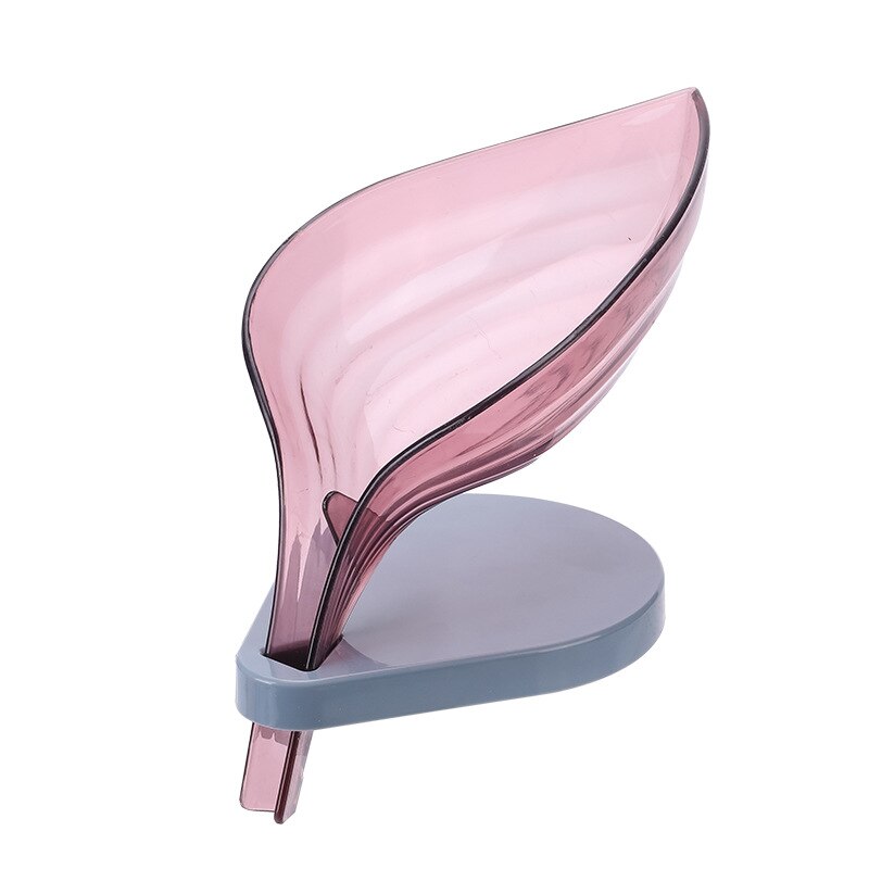 Suporte de sabonete em forma de folha, porta sabonete para banheiro, com ventosa, suporte de esponja e sabonete, para cozinha e banheiro: ROXO