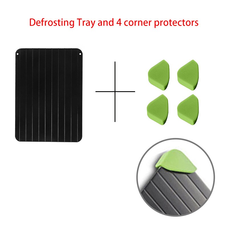 Bevroren Snelle Ontdooien Lade Dooi Snelle Verwarming Lade Bevriezen Vlees Voedsel ontdooier ontdooi magnetron vis board keuken gereedschap: 29.5 x 20.5 x 0.2cm / defroster and corner