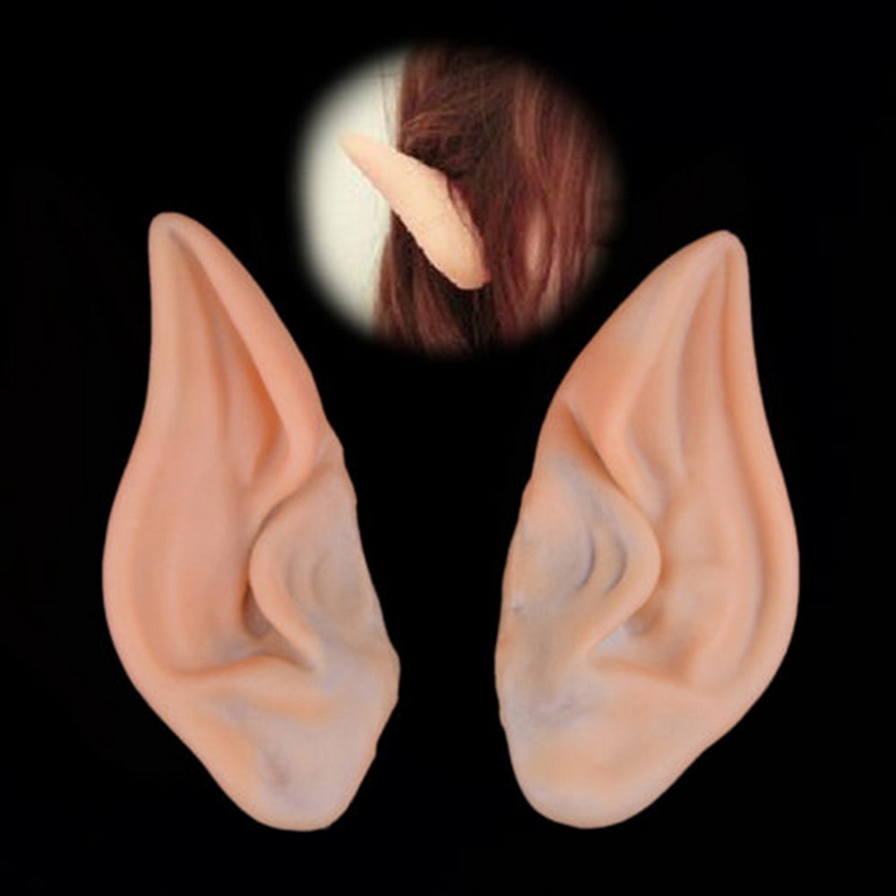 de Halloween de látex suave prótesis puntiagudas consejos oído de hadas Pixie orejas de elfo Cosplay accesorios LARP