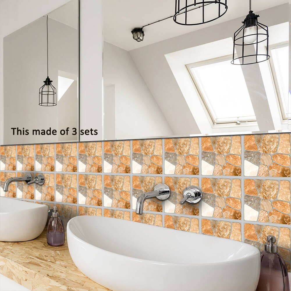 Tegel Sticker Zelfklevende Muurtattoo Kithen Badkamer Decoratie Stickers 3D 15X15CM D91008: H