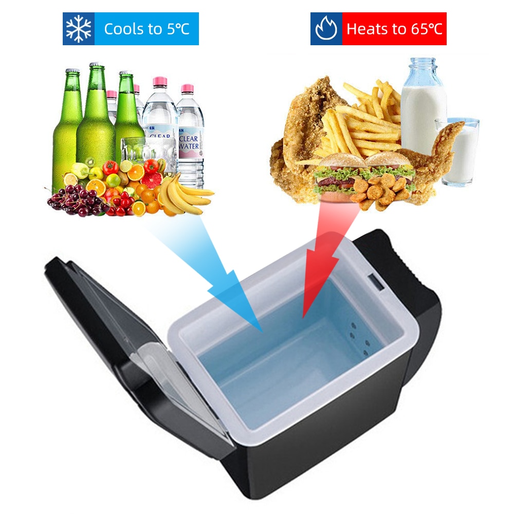 12V 6L Dual-Use Car Refrigerator Multi-Function Temperature Control Portable Box Cooler Warmer Dormitory Cans Beer Cooler