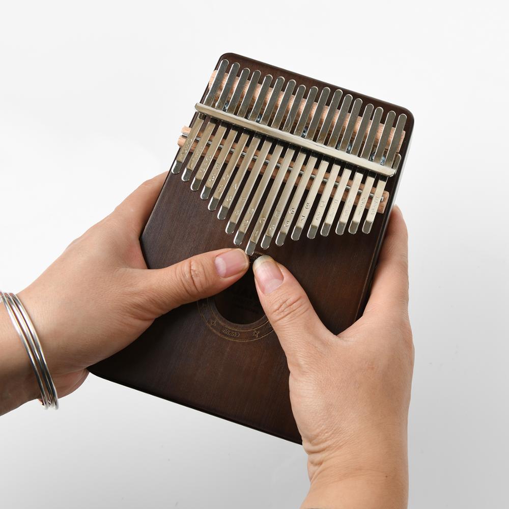 17 touches Kalimba bois de pin corps pouce Piano Instrument de musique avec livre d'apprentissage air marteau pour les enfants