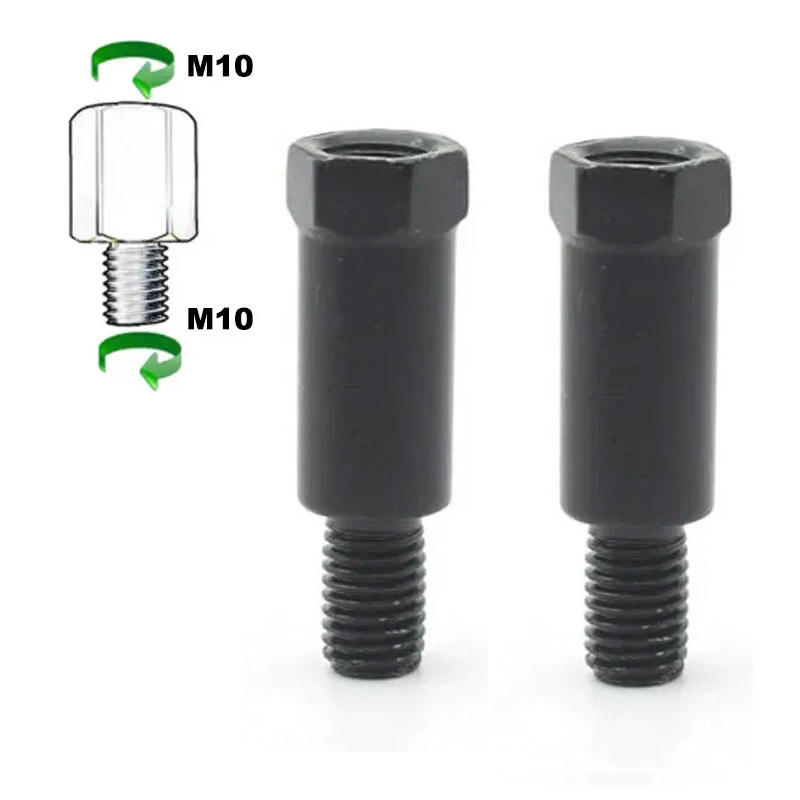 1 paio di adattatori per specchietti retrovisori moto neri argento più lunghi M8 8mm in senso orario anti-orario destra sinistra vite di cambio filettatura: Avorio