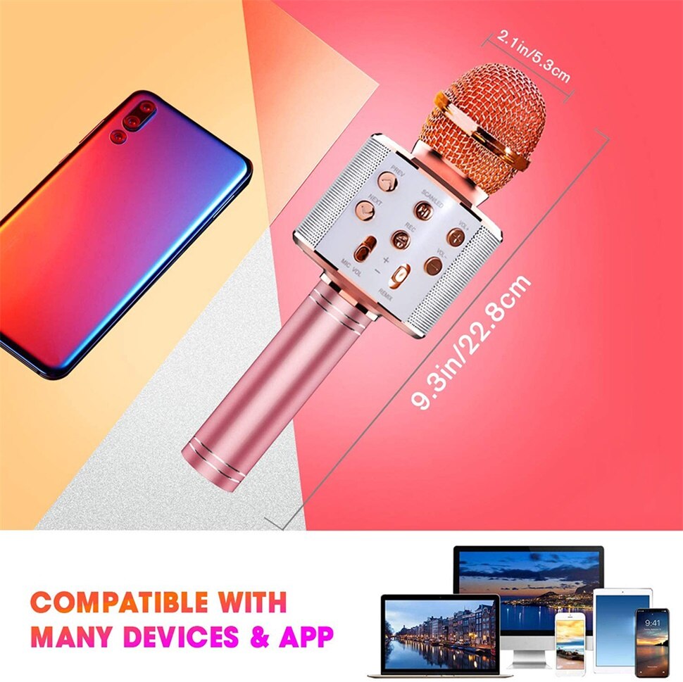 Ktv Bluetooth Stand Radio Usb Microphone Wireless Microphone Bluetooth Speaker Karaoke Microphone