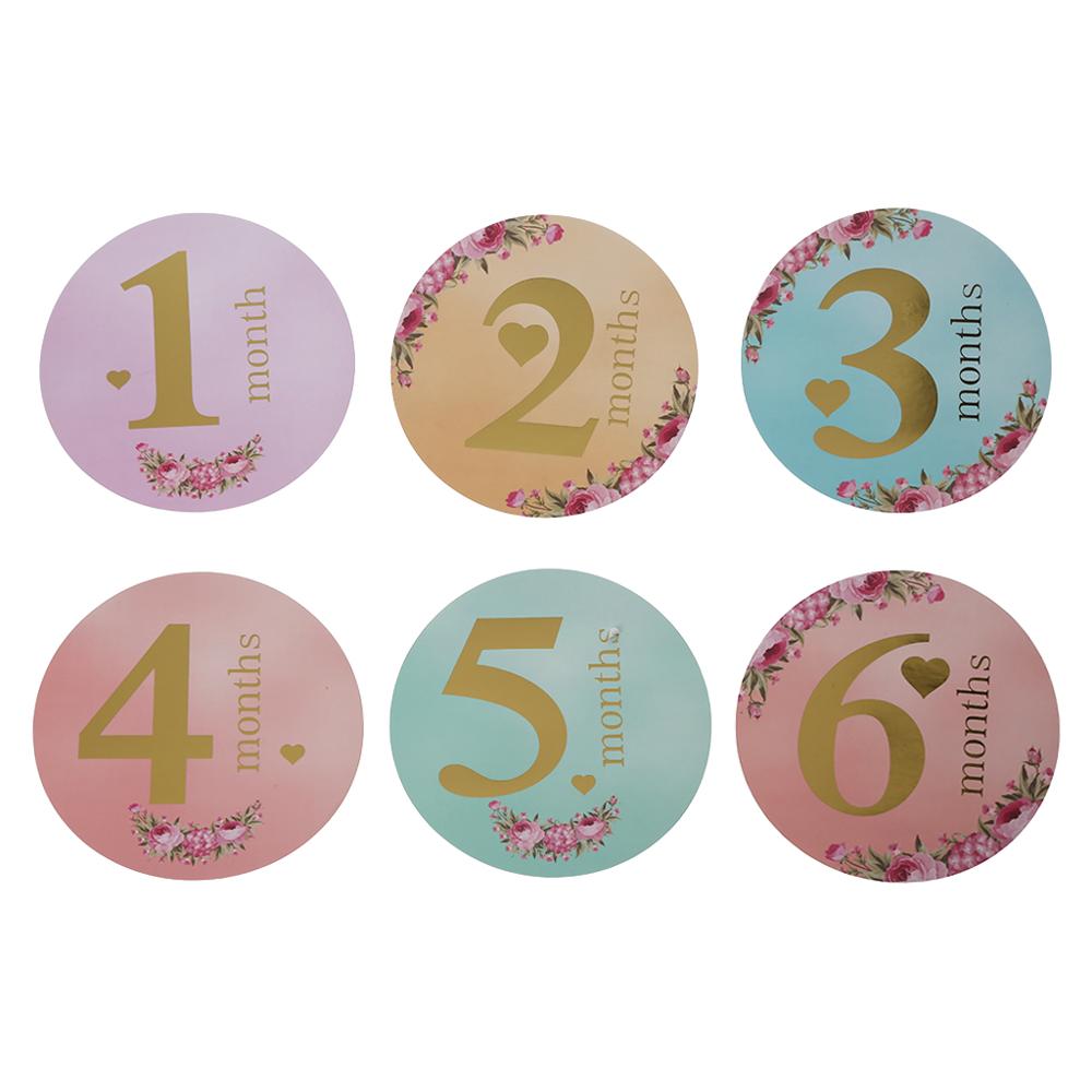 12 Stks/set Maand Sticker Baby Fotografie Milestone Gedenkteken Maandelijkse Pasgeboren Herdenkingsmunt Card Nummer Foto Props Accessoires