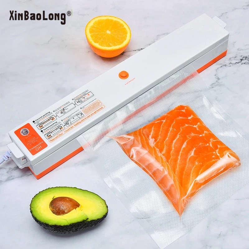 XinBaoLong Vacuum Food Sealer For Home Kitchen 220V/110V Automatic Vacuum Sealer Packaging Machine Include 15pcs Food Saver Bags