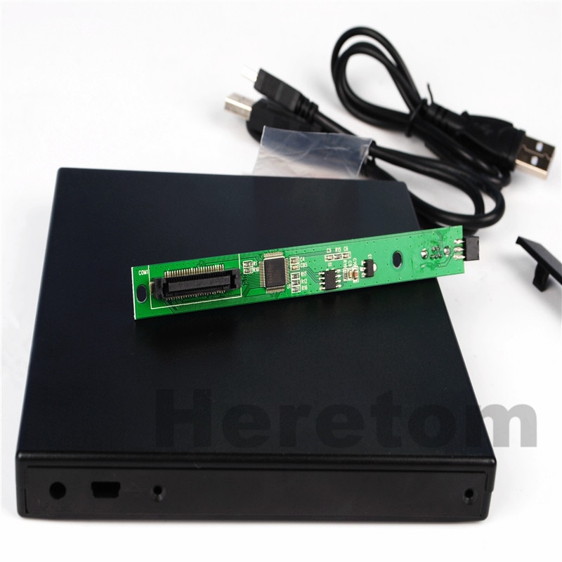 Heretom 12,7mm USB 2.0 Externe DVD/CD-ROM Fall IDE/PATA zu SATA Optical Disk Drive Externe DVD Gehäuse für Laptop PC