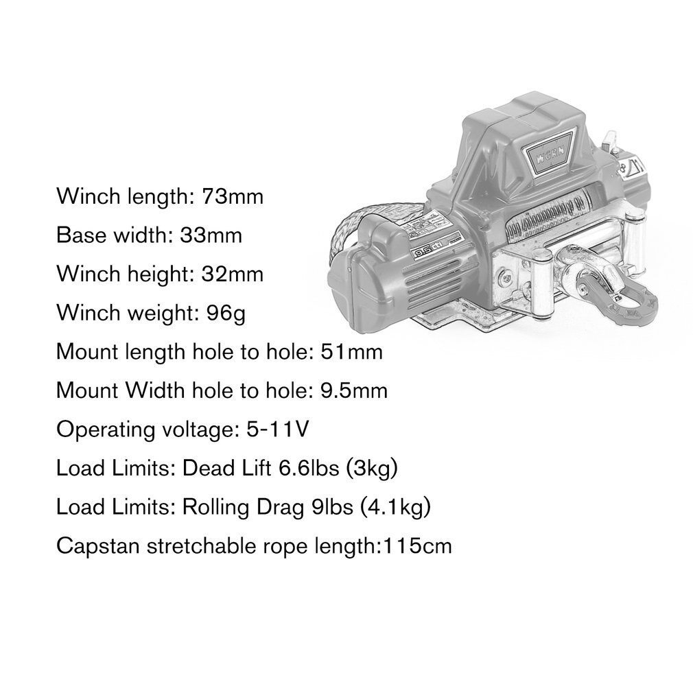 Automatic Winch and Wireless Remote Controller Receiver B for 1/10 RC Crawler Car Axial SCX10 TRAXXAS TRX4 D90 TF2 Tamiya CC01