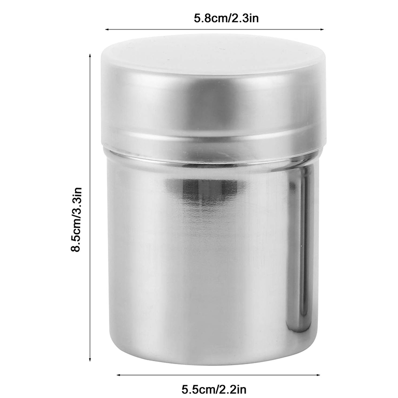 LMETJMA Pulverzuckerstreuer Staubtuch Bagger Edelstahl Pulverzuckerstreuer mit Deckel Gittergewebe Shaker Pulverdosen Gläser JT219
