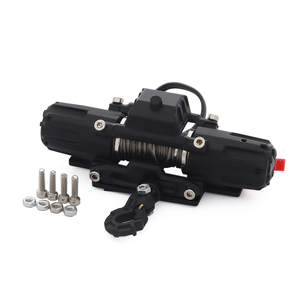 Cabrestante eléctrico de Metal para coche teledirigido, sistema de control remoto inalámbrico para 1/8, 1/10, TRX4, Axial, SCX10, D90, CC01, AXI03007