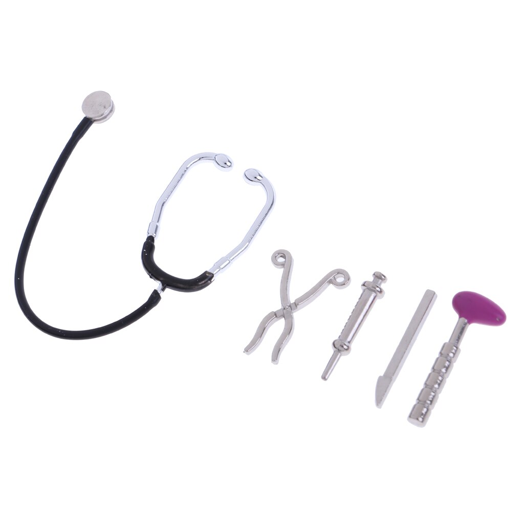 1/12 Dollhouse Miniature 5 Pieces Alloy Set Equipment Decoration