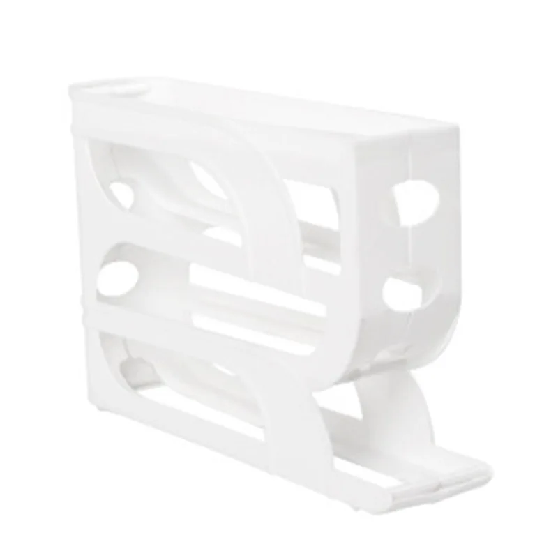 Caja de almacenamiento de huevos deslizante, puerta lateral para refrigerador, bandeja para huevos, lado del refrigerador, gran capacidad, ahorro de espacio para cocina, caja de almacenamiento de huevos: Negro