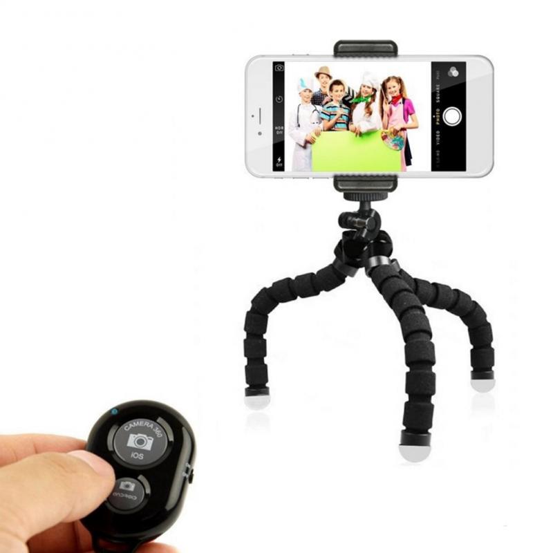 Selfie trépied Flexible éponge trépied poulpe universel téléphone portable Bluetooth Selfie support de caméra support de support en direct sans fil