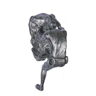 Wall Decoration Nordic Style Retro Man Climbing Wall Background Wall Decorations Hanging Statue Living Room Background: Silver E