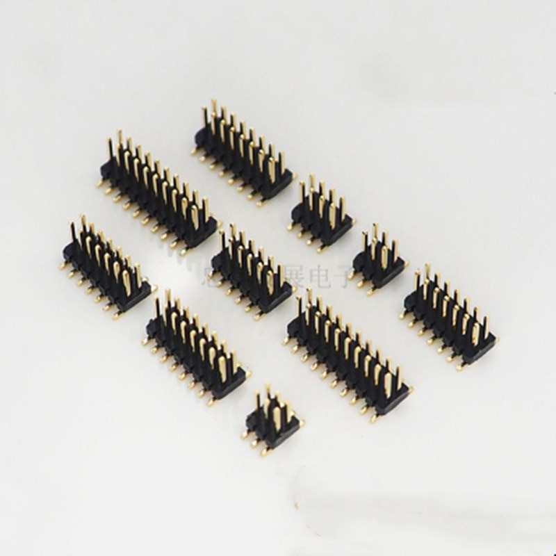 10 stk smd smt 2*2/3/4/5/6/7/8/9/10/12/16/20/40/  pin dobbel rad hann pin header 1.27mm pitch strip connector 2x/6/8/10/20
