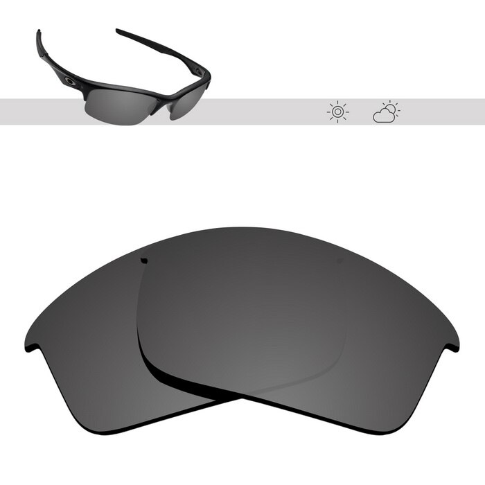 Glintbay Polarized Replacement Sunglasses Lenses for Oakley Bottle Rocket-Multiple Options: Black Chrome