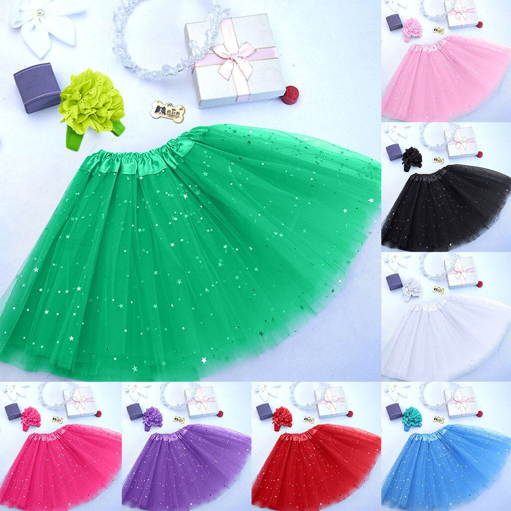 Kids Meisje Tule Rokken Petticoat Paillette Star Pettiskirt Haarband Tutu Rok Dancewear Dance Ballet Rokken Voor Baby Meisjes