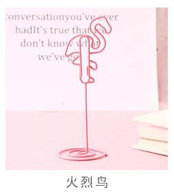 10 stuks/set memo naamkaarthouder cartoon flamingo vogelvormige fotohouder standaard plaats papier menu clips houders voor feest: 10 stuks c
