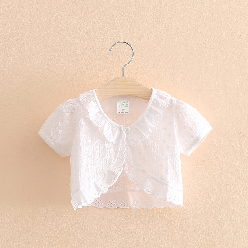 Bolero infantil de renda, jaqueta curta para meninas: 3 T