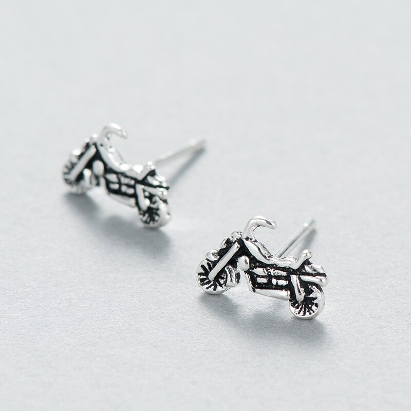 Jisensp 925 Sterling Zilver Motorcycle Stud Oorbellen voor Vrouwen Mannen Originele Vintage Stijl Oorbellen Halloween brinco