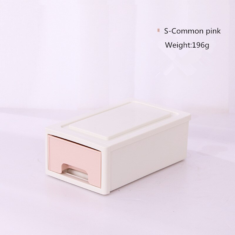 Coloffice japansk stil plastikskuffeskabe skrivebordsaffald opbevaring boks kontor studerende papirvarer papirvarer opbevaringsboks 1pc: S-almindelig pink