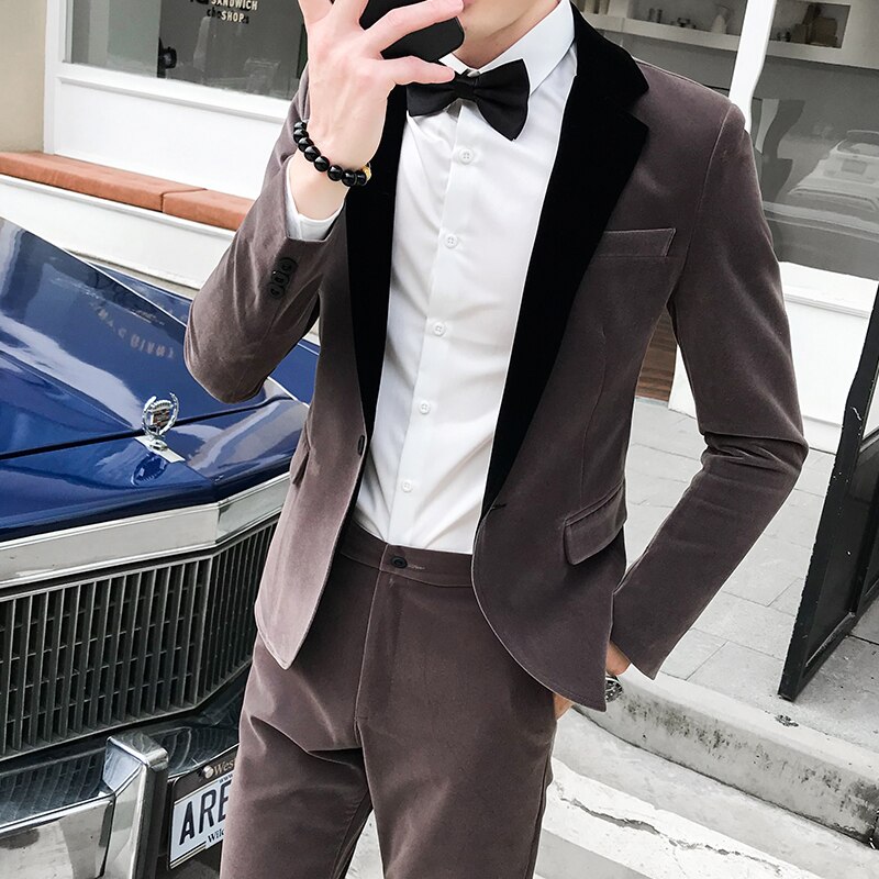 Scenjackor herr indiska kostymer röd sammet enkel kostym abrigo casual hombre kavaj herr slimmade blazers