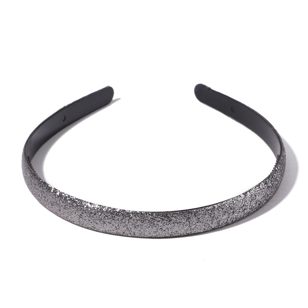 Macaron Sparkly Headbands Hairband Children Shining Head Hoop for Girls Brimmed Glitter Headdress Sweet Simple Hair Accessories: S / black