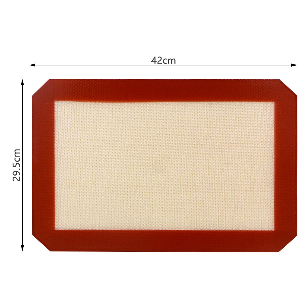 Varmebestandig silikonemåtte til ovn bagemåtte til småkager /brød/ /kiks/pust/eclair perforeret silikone nonstick måtteværktøj: 42 x 29.5cm rød