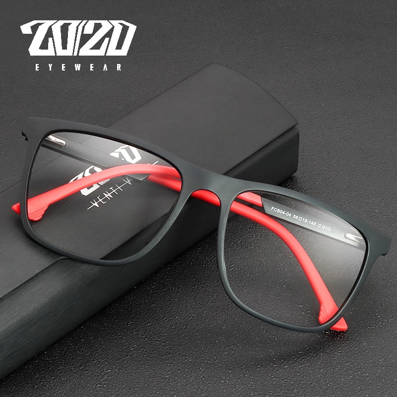 20/20 Tr90 Brilmontuur Mannen Vierkante Brillen Mannelijke Klassieke Volledige Optische Brillenglazen Frames Gafas Oculos FCB04-04
