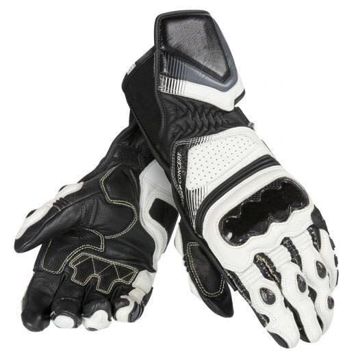 Sorte hvide røde handsker dain carbon  d1 guantes luvas motorcykel motorcykel herre læderhandsker