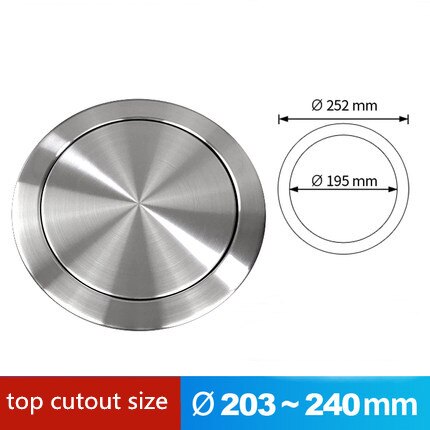 Kitchen Bar Built-in Trash Can Cover Flush Recessed Dustbin Trash Bin Lid Invisible Stainless Steel Rubbish Bins Covers High-Q: BM56-02