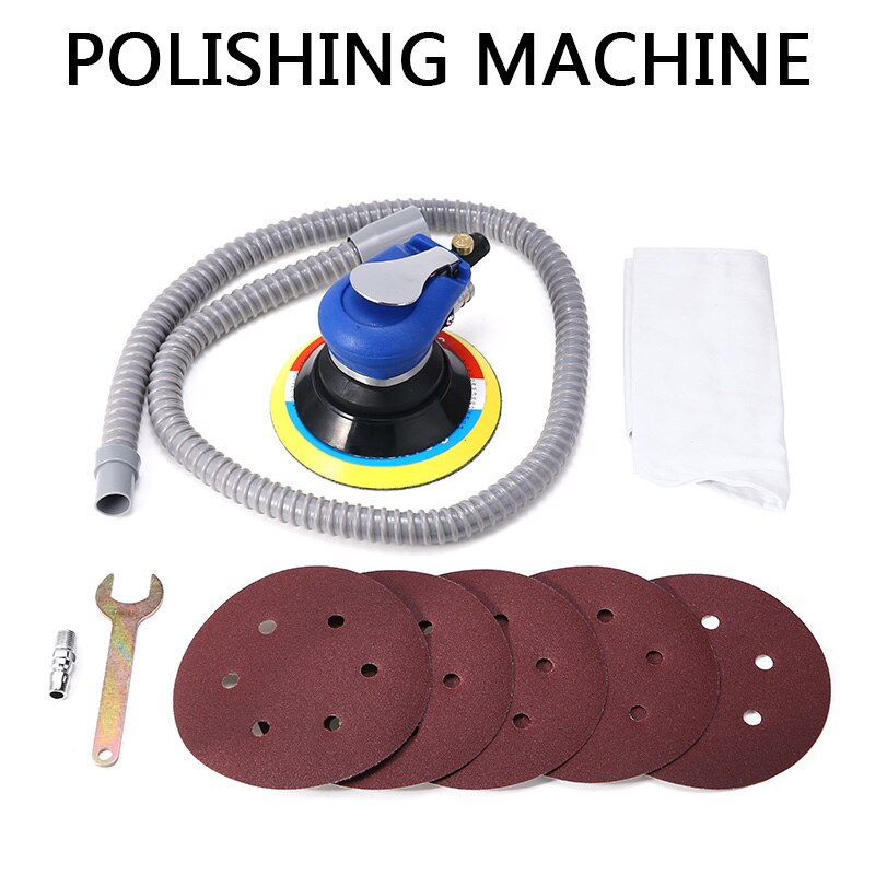 6" Air Sanding Machine with 5 Sandpaper Disc 6 Inches Air Sander Vacuum 150mm Pneumatic Sander Pneumatic Tools