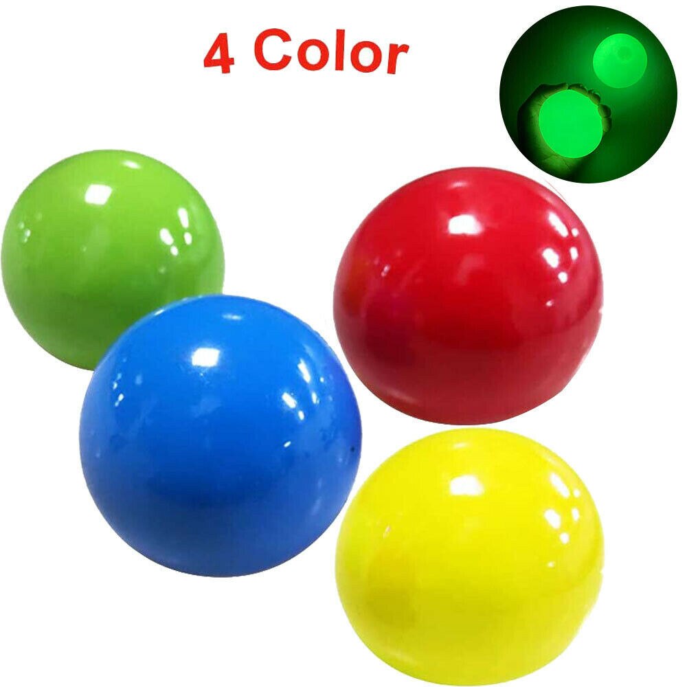 Sticky Wall Ball Ceiling Tossing Ball Sticky Target Ball Stress Relief Toy Novelty Kids Adults Play Vent Toy: B