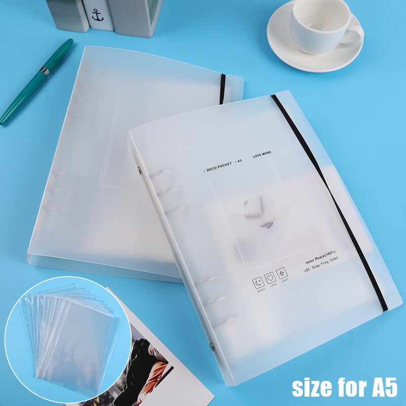 Coloffice PP Matte Transparent A4 B5 A5 Holes Loose-Leaf Notebook Case Inner Page Notebook Shell Office School Supplies
