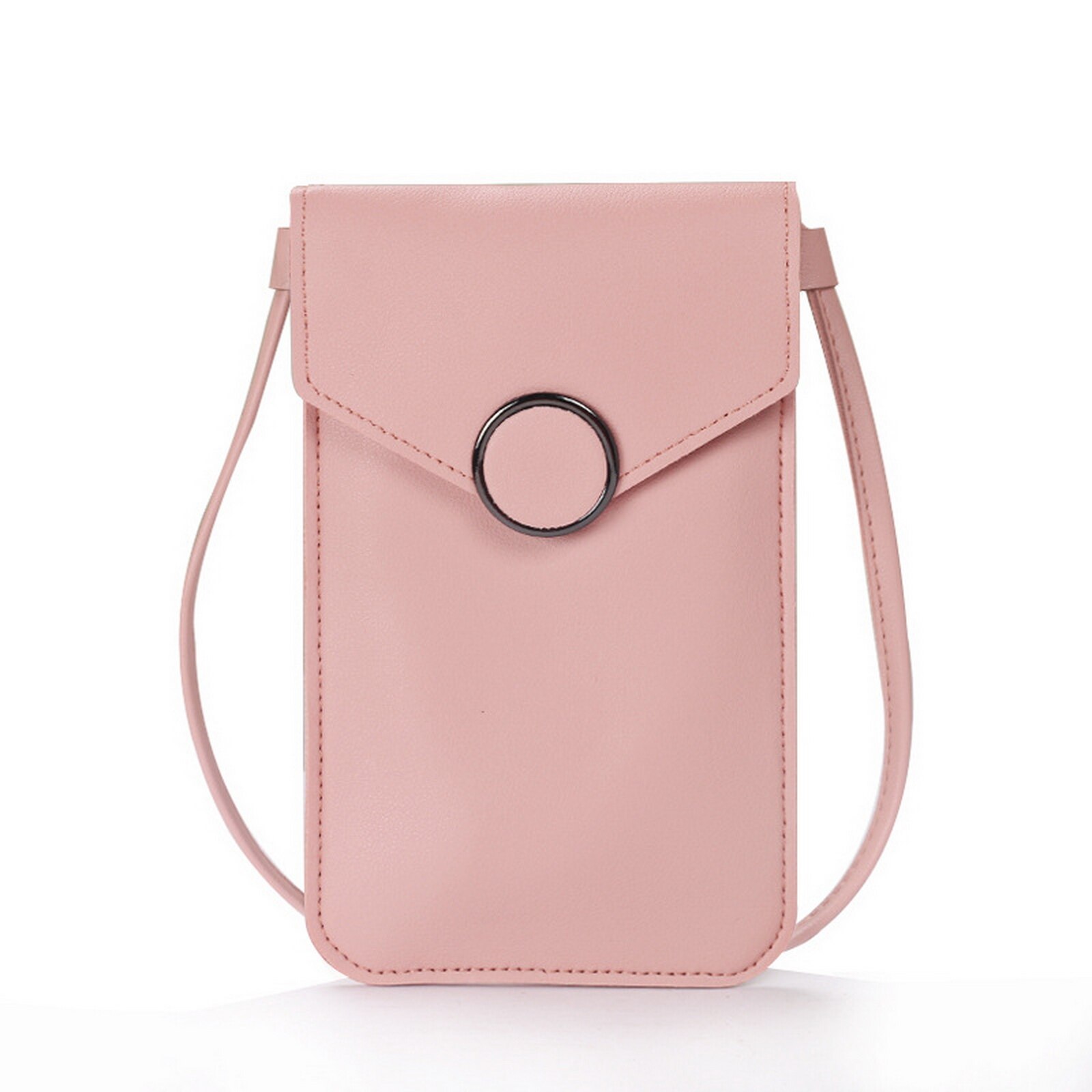 Vrouwen Tas Touch Screen Mobiele Telefoon Purse Smartphone Portemonnee Lederen Schouderband Handtas S10 Huawei P20: pink