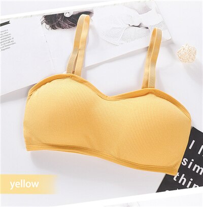 Push Up Bra For Women Simple Wireless Lingerie Femmale Casual Underwear Sexy Bralette Seamless Brassiere Sexy: Yellow