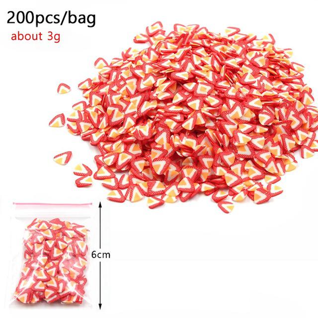 200Pcs Weichen Keramik Obst Scheiben Schleim DIY Nail art Mobilen Schönheit Obst Fimo Perle Zusatzstoffe Telefon Zubehör Für Kinder spielzeug: Slices C