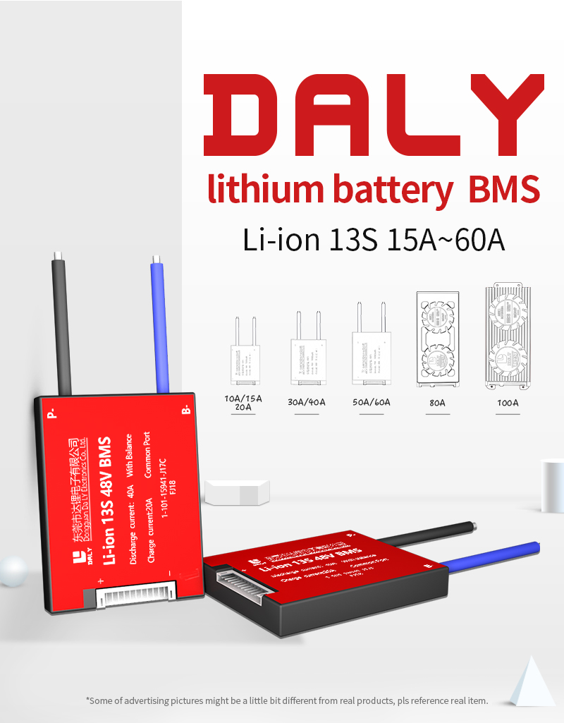 DALY BMS 13S 48V 15A 20A 30A 40A 50A 60A Gleichgewicht Wasserdicht Für Elektrische Fahrrad Rolle 18650 Li-Ion Lithium Batterie PCM