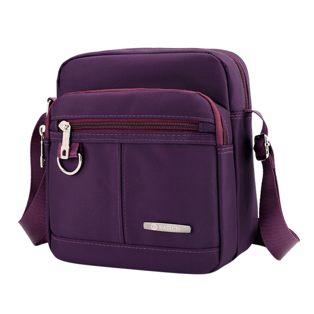 Borsa unisex ottavino Suqare lembo Borsa A Tracolla Solido Grande borsa da Viaggio Capienza della Tela di Canapa Borse Messager casuale Tote Della Chiusura Lampo Borse A Mano Della Borsa: VIOLA