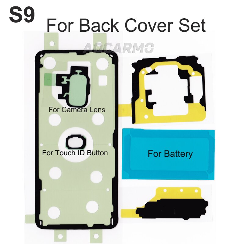 Fita adesiva à prova d&#39;água para câmera, tampa da bateria traseira, para samsung galaxy s9: Back Adhesive Set